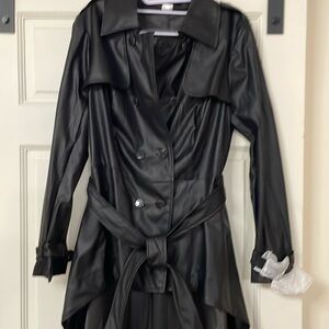 Women’s brand new high low women’s faux leather jacket